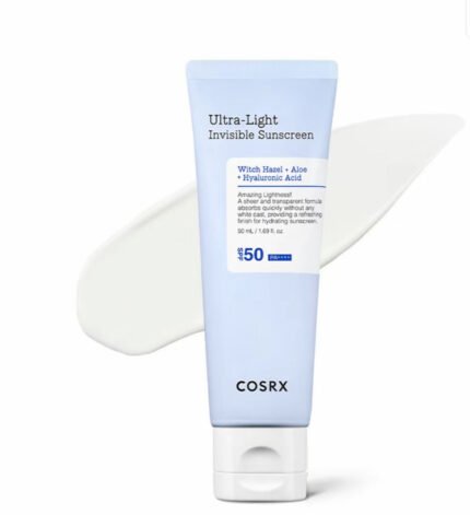 COSRX Ultra-Light Invisible Sunscreen - SPF 50 PA++++, Hydrating Sun Cream With Witch Hazel, Extra High UV Protection, 50mL