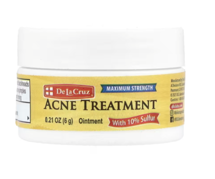 De La Cruz, Acne Treatment Ointment with 10% Sulfur, Maximum Strength.